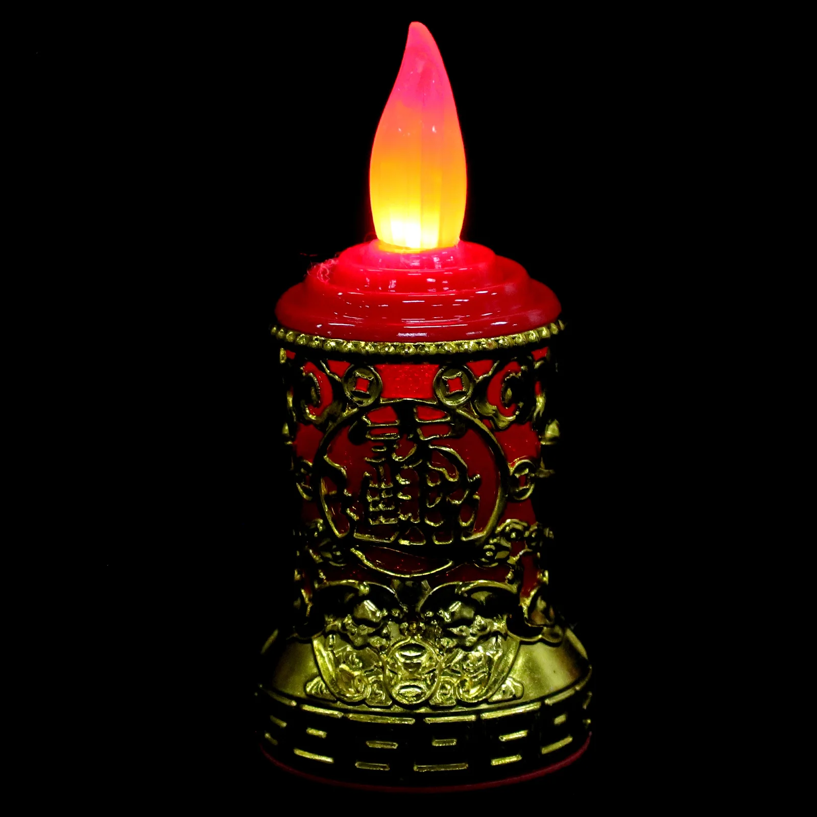 ضوء إلكتروني LED عديم اللهب قابل لإعادة الشحن باللون الأحمر الصيني لتزيين أعياد الميلاد ومصباح روحي #4