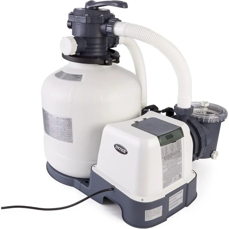 3000 GPH Sand Filter Pump, Automatic Vacuum Cleaner and Wall Mounted Skimmer Maintenance Set for Above Ground