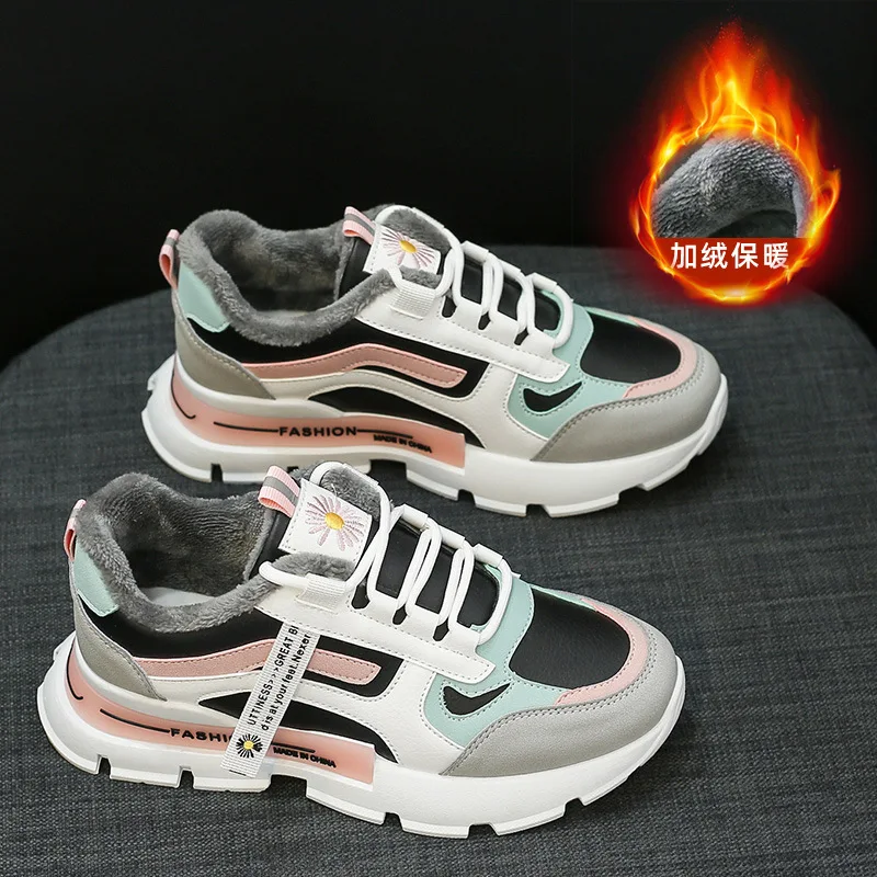 

Hot Seller Cotton Shoes Female Students Korean Version 2024 New Winter Non-slip Warm Cotton Shoes with Thick Daddy Shoes Female
