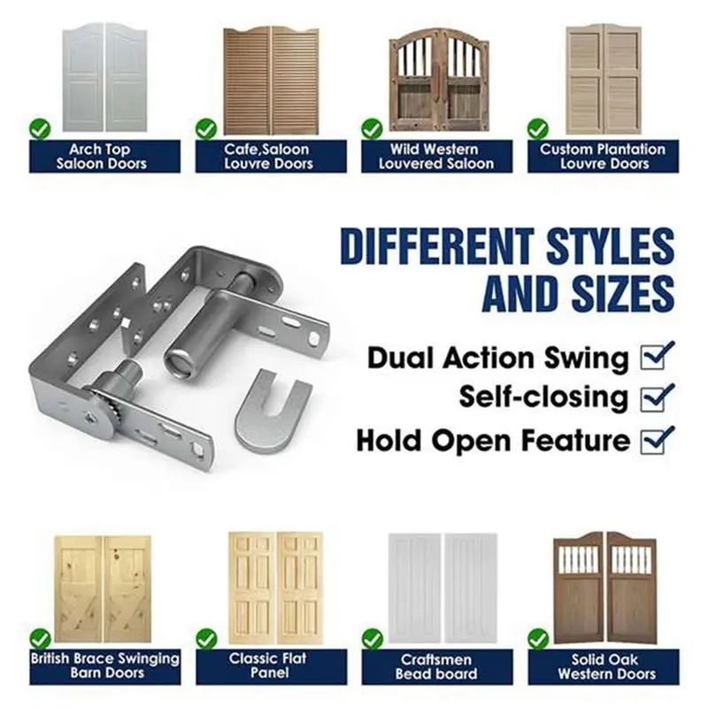 ABLJ For Swinging Door Hardware 2 Pcs Cafe Door Hinges Saloon For Swinging Door Hinge Components