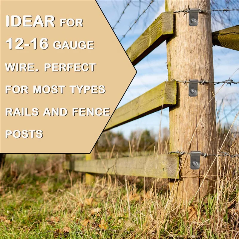 

A03F-2 Set Wire Fence Clips, Fence Wire Clamps Aluminum For 12-16 Gauge Welded Wire To Wood, Metal Or Vinyl Fence