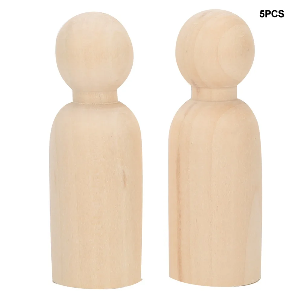 10pcs Artistic 75mm Size Wooden Peg Dolls Natural Wood Wooden Figures DIY Dolls Art Projects