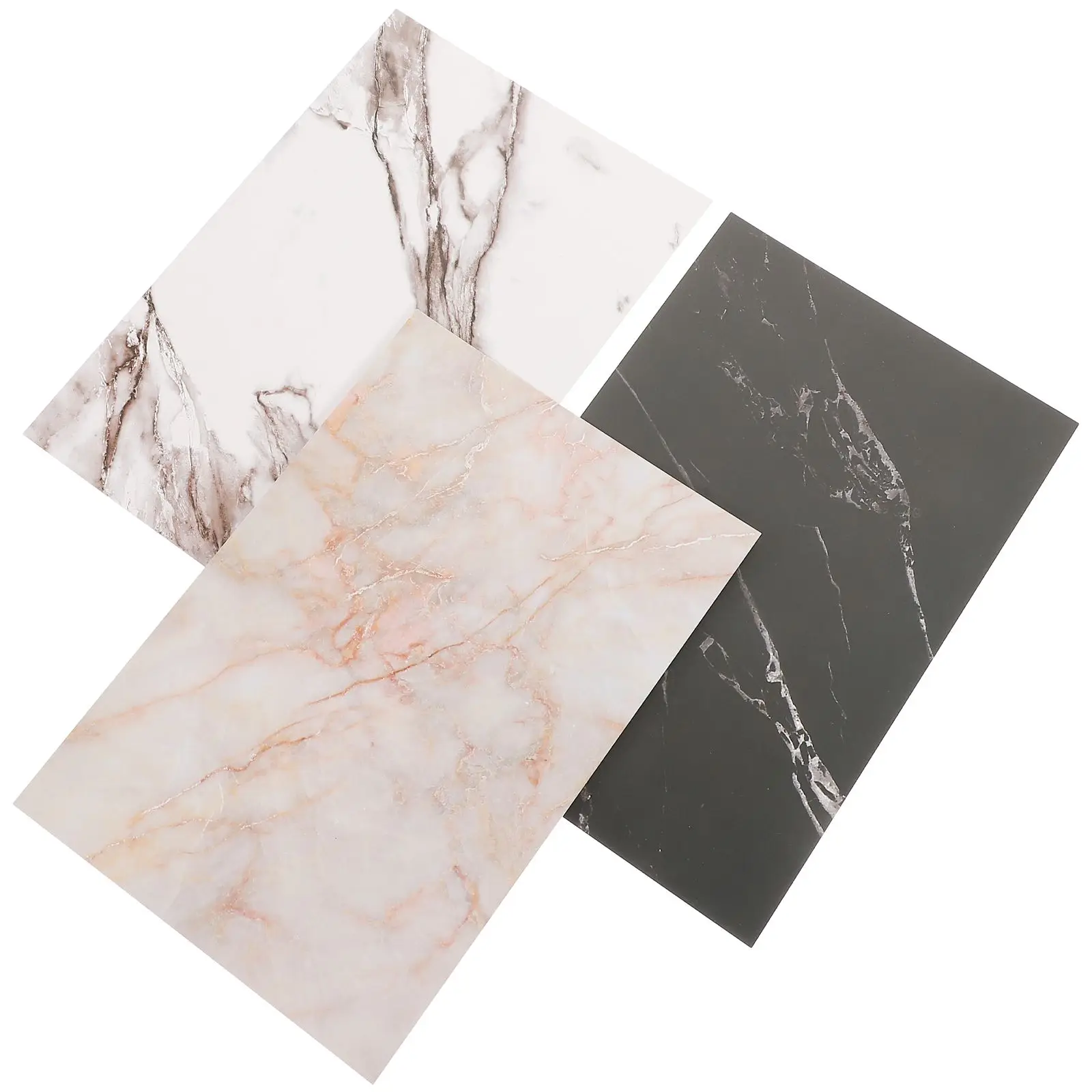

3pcs Marble Pattern Photo Backdrop Board Durable Food Photography Background PVC Proper Size Jewelry Watches Props