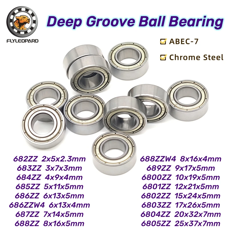 685ZZ Bearing 5x11x5mm 10Pcs ABEC-7 Miniature Ball Bearing Chrome Steel 686ZZ 687ZZ 688ZZ 689ZZ 6800ZZ Double Metal Shielded