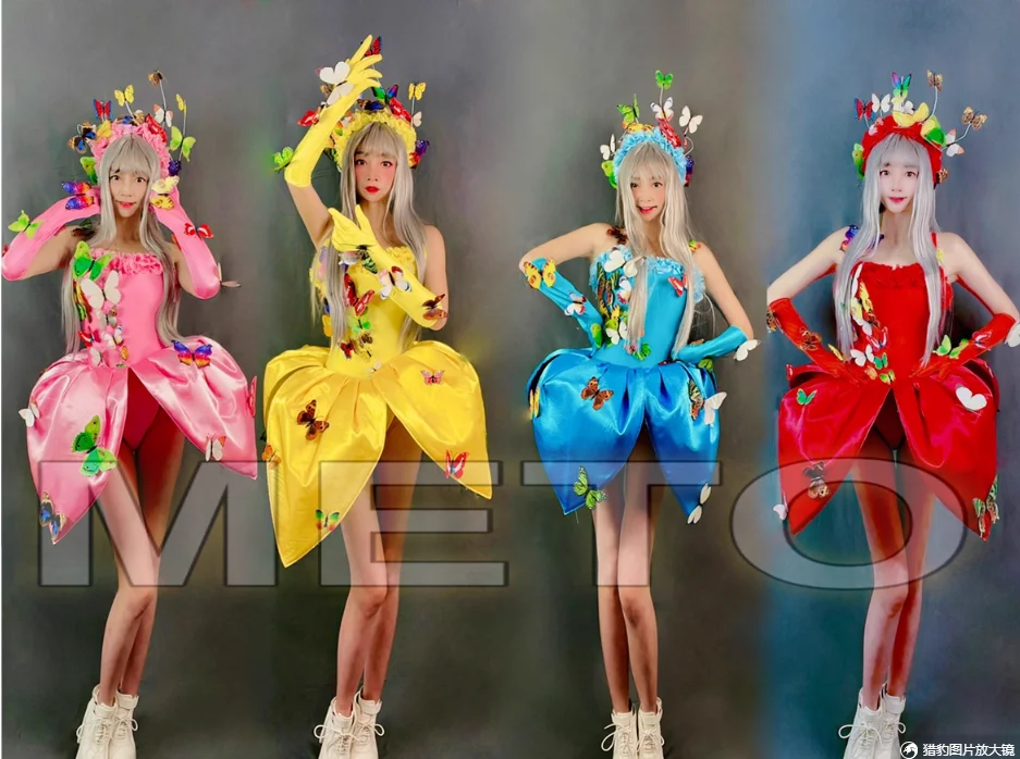 

Jungle Party Butterfly Fairy Petal Dress Nightclub Bar Girl Troupe, GOGO Performance Dress