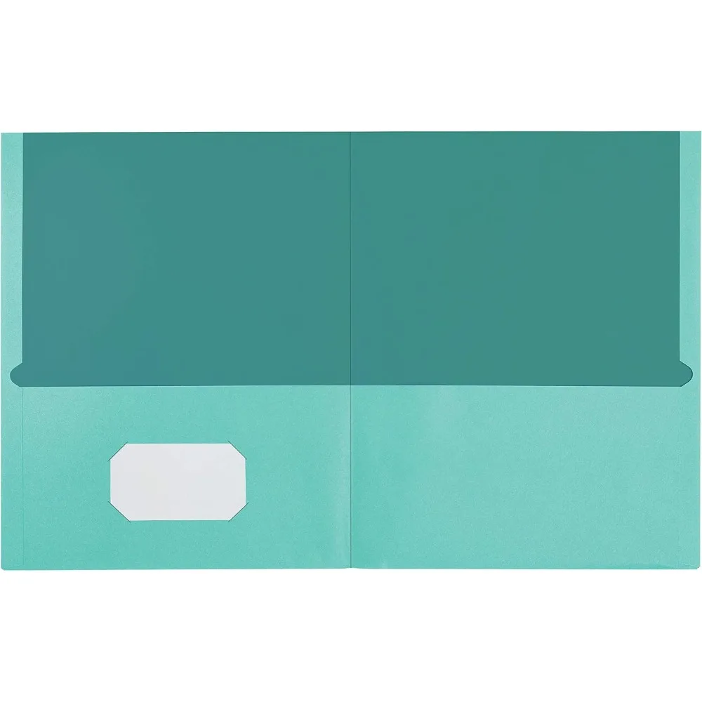 Assorted 2-Pocket Folders, Textured Paper, Letter Size, 25 Pack (Blue, Purple, Teal, Orange, Pink) view 5