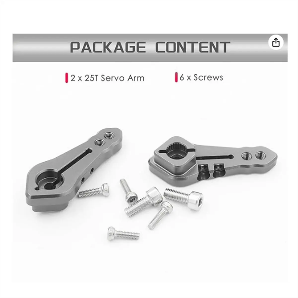 New arrival 25T Servo Horn Upgrades for Standard Servo Motors for TRX4 SCX10 1/10 RC Silver - view 4