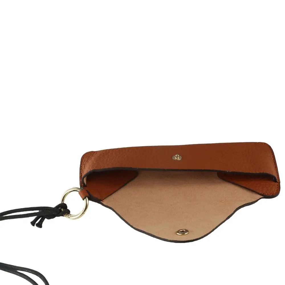 Portable Genuine Leather Glasses Case Retro Cowhide Leather Glasses Storage Box with Lanyard Handmade Sun Glasses Spectacle Case