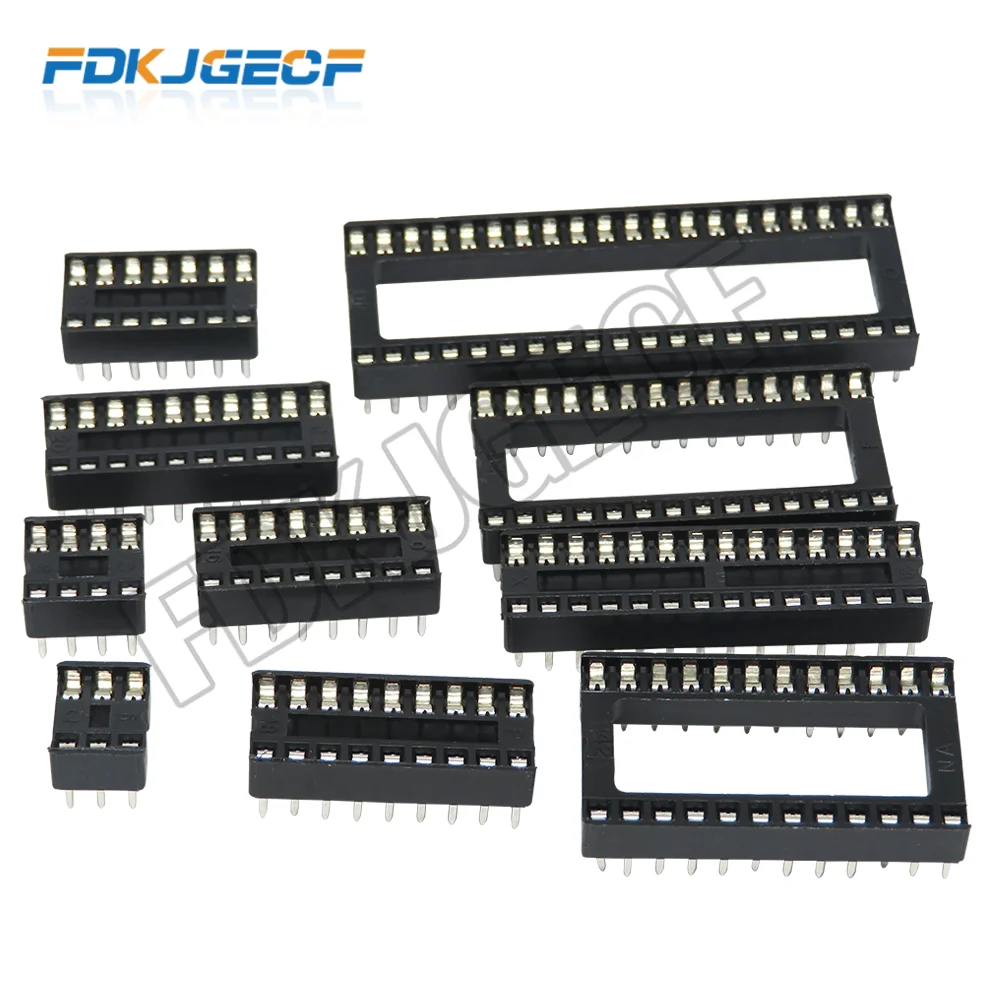 10PCS IC socket square hole Narrow Wide DIP6 DIP8 DIP14 DIP16 DIP18 DIP20 DIP24 DIP28  6PIN 8PIN 14PIN 16PIN 18PIN 20PIN 24PIN