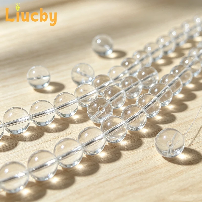 Transparente Glasperlen, lose Perlen zum Basteln von Schmuck, für DIY-Ohrringe, Armbänder und Accessoires, 4/6/8/10/12/14 mm, ca. 100 Stück. – Detail 5