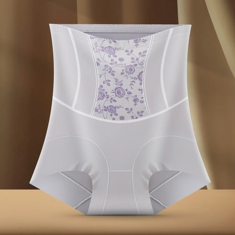 

High Waist Postpartum Body Shaper Rose Flower Shapewear Slimming Shapers Tummy Control Underwear Seamless Floral Briefs Women