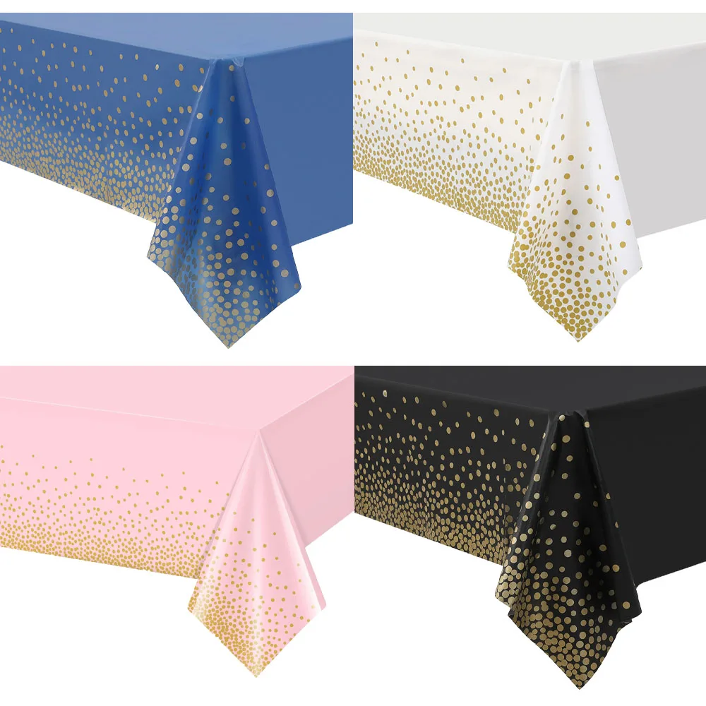 

Gold dot Solid Color Tablecloth Black Blue White Pink Tablecloth Birthday Decorations Baby Shower Party Weeding Supplies