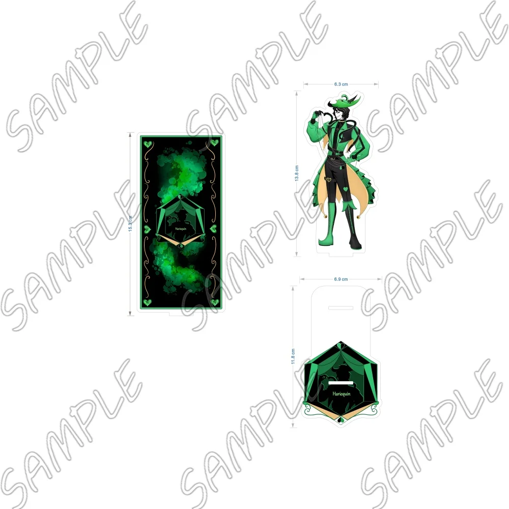 Game Anime The Freak Circus Acrylic Stand Keychain 15CMDouble Insert Pierrot Jester Harlequin Desk Ornament Fan Collectible Gift