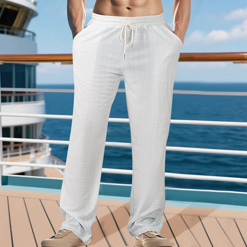 

High-Quality Solid-Color Quick-Drying Polyester Jogging Trousers For Men, American-Style Loose And Simple Casual Sports Trousers