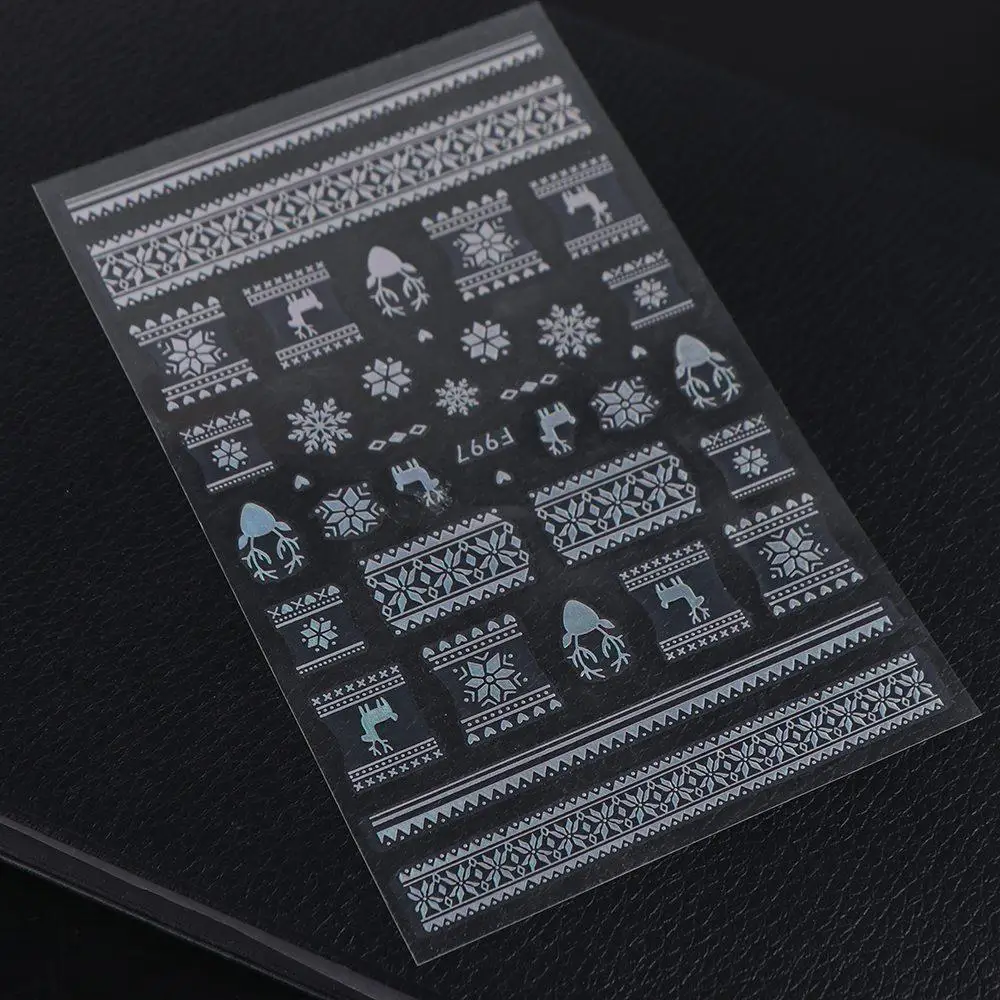 

Laser Snowflake Christmas Laser Nail Stickers French Lines Nail Accessories Christmas Laser Nail Decals Manicure Ornaments