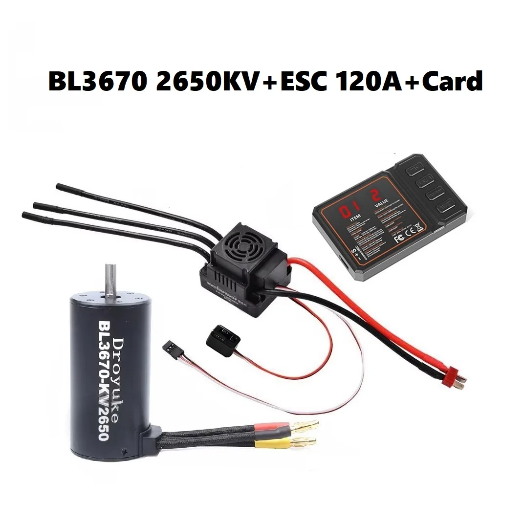 Waterdicht 3660 2600KV/3300KV/3800KV & 3670 1900KV 2150KV/2650KV Borstelloze Motor 80A/120A Borstelloze Esc combo Set Voor 1/8 Rc Auto