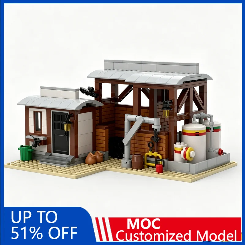 

536Pcs Kohle Coal - Oil And Fertilizer Trade Building Blocks Diy Educational Assembly Toy Scene Display Collection Birthday Gift