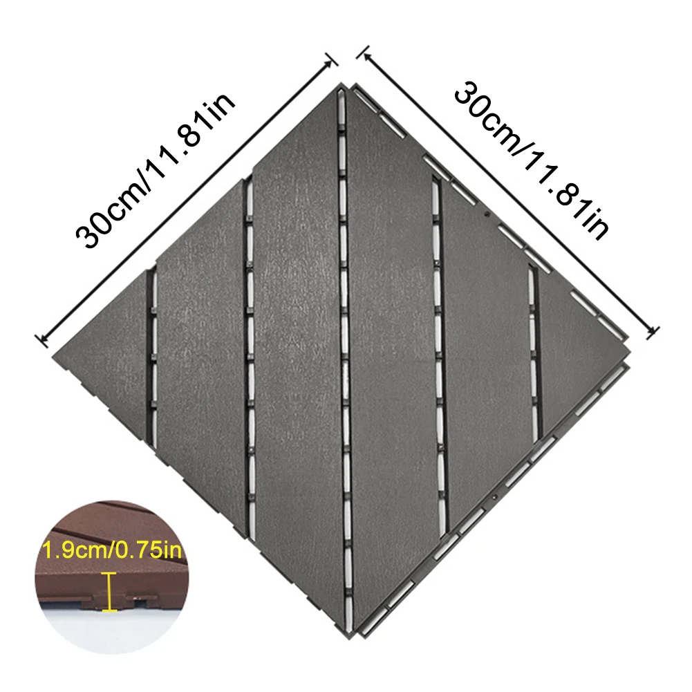 44Pc Floor Patio Decking Tiles Premium Mat Waterproof Indoor Garden Deck Tiles Floor Decking Tiles for Poolside Balcony Backyard