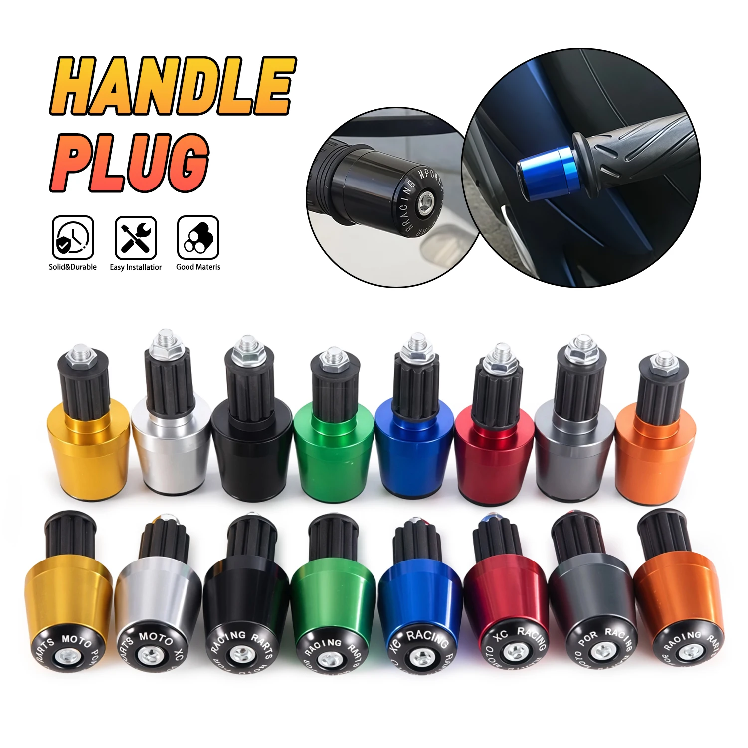 Image of 7/8 Zoll (22 mm) Universal Motorrad Lenkerendgewichte Slider-Stecker für Suzuki GSXR 1300 1000 750 600 K1 K2 K3 K4 K5 K6 K7 K8