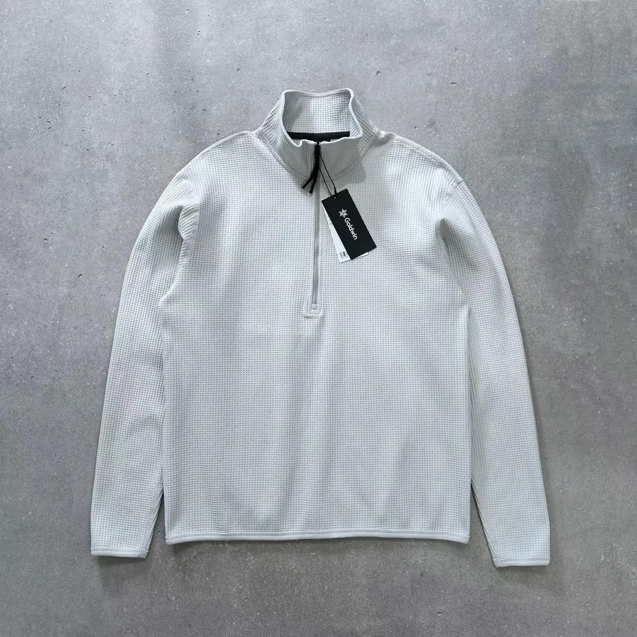 Autumn Waffle Goldwin Half Zipper Stand Collar Long Sleeve T Shirt Japan Men Women High Quality Quick Dry Breathe Loose Clothes