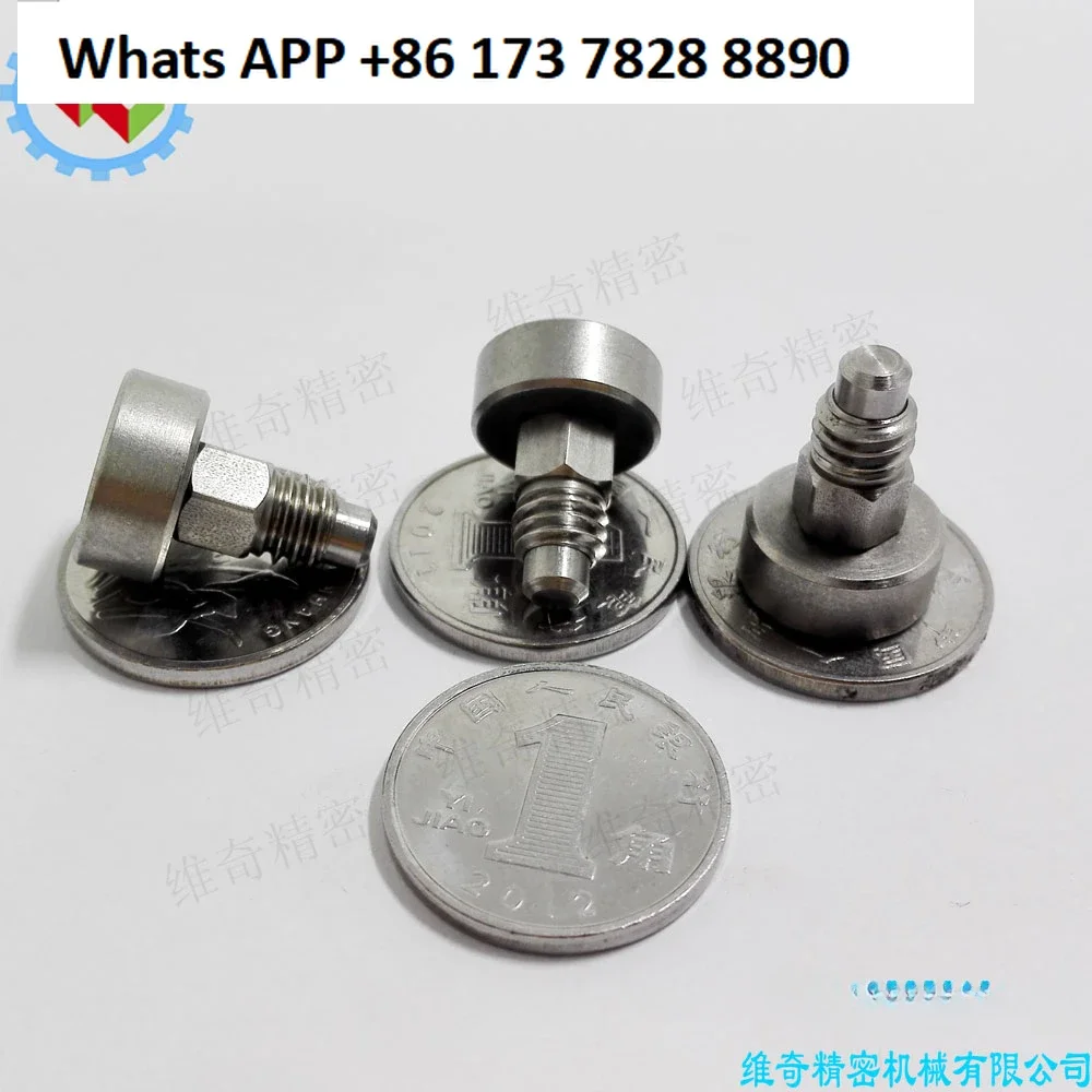 5PCS Extra small indexing pin, spring pin, mini stainless steel knob plunger M6 * 1.0 screw