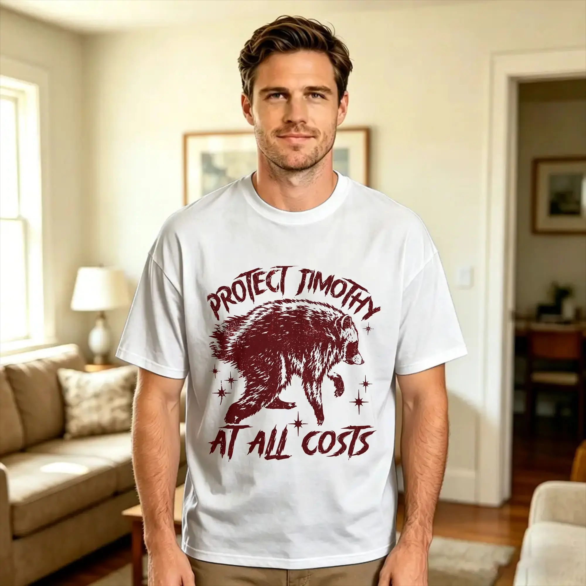 protect Jimothy raccoon  at all costs T Shirt Summer  Trendy Cool T-Shirts Cotton O Neck Plus Size 5XL Top Tees Funny Tshirt