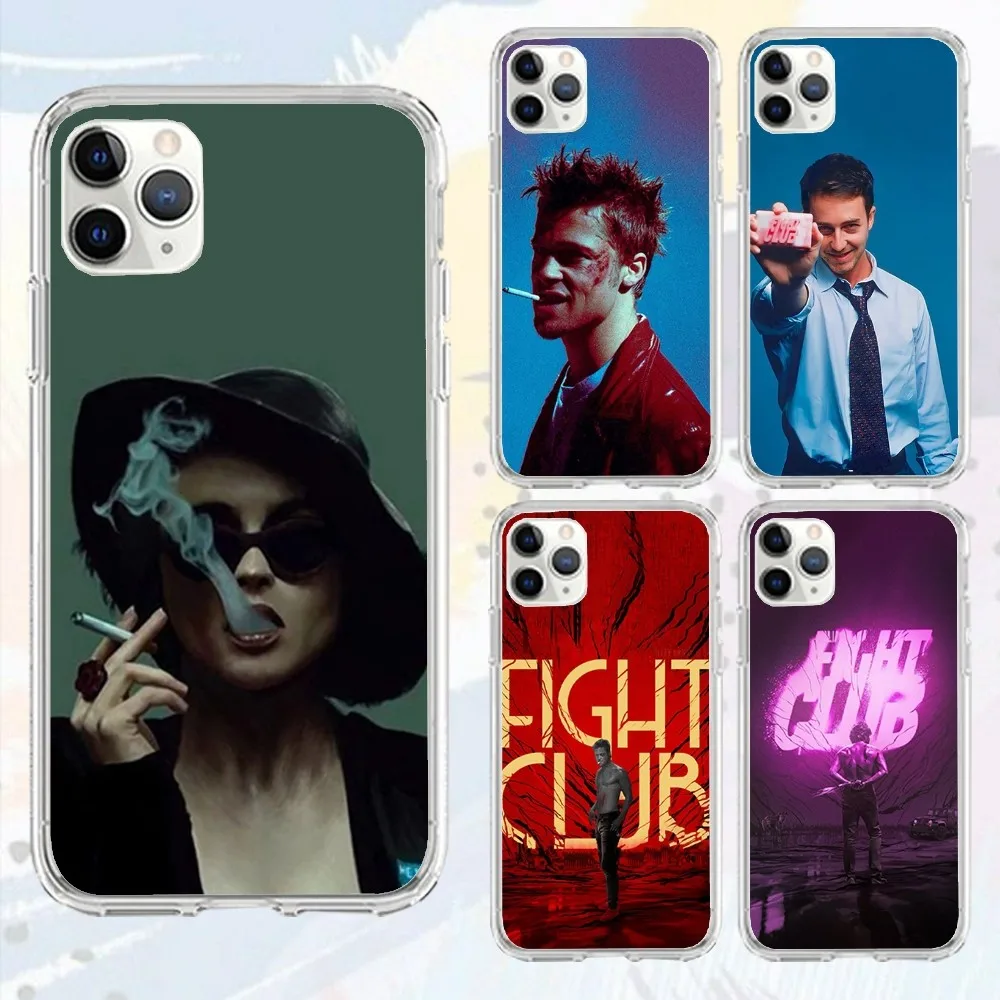 

F-Fight C-Club Moive Phone Case For Iphone 16 15 11 13 14 Pro Max 7 8 Plus X Xr Xs Max Se2020 12mini Transparent Cover