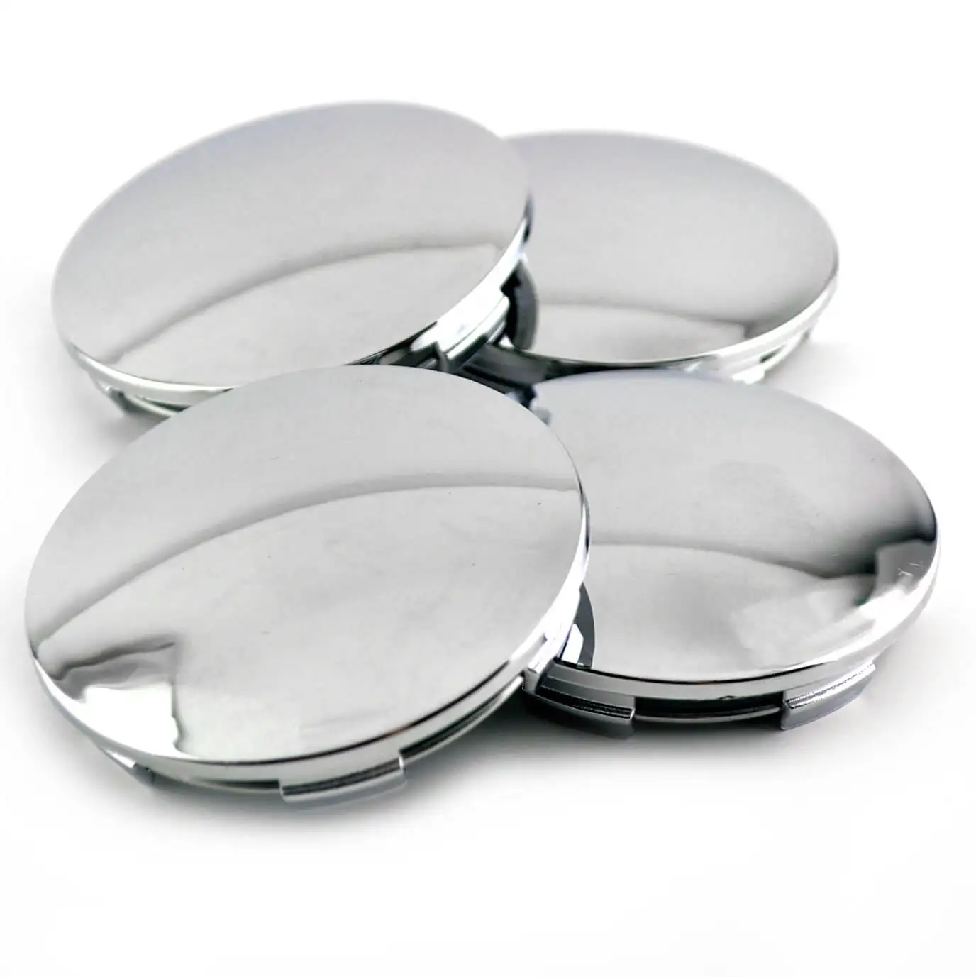 GTownworks 4 pcs 68mm Chrome Smooth Wheel Center Cap For Car Rim ABS Plastic Hubcap Dust Cover Exterior Accessories Parts