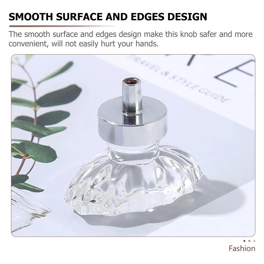 

Artificial Crystal Clear Drawer Knob Durable Cabinet Handle Replacement Smooth Surface Easy Install for Home Kitchen Wardrobe