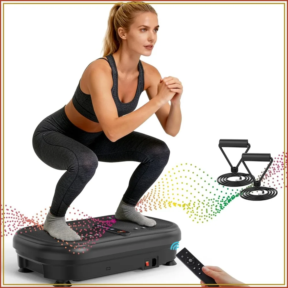 AXV Vibration Plate Fitness Platform Exercise Machine Full Body Shaker Workout for Weight Loss Fat Burner Gym Home Office