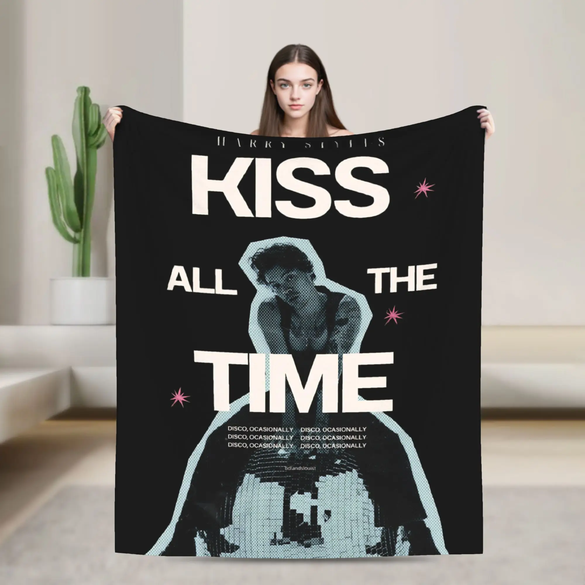 Kiss All The Time Disco Tour Blankets Harrys Music Styles  Flannel Throw Blanket Summer Air Conditioning Personalised Bedspreads