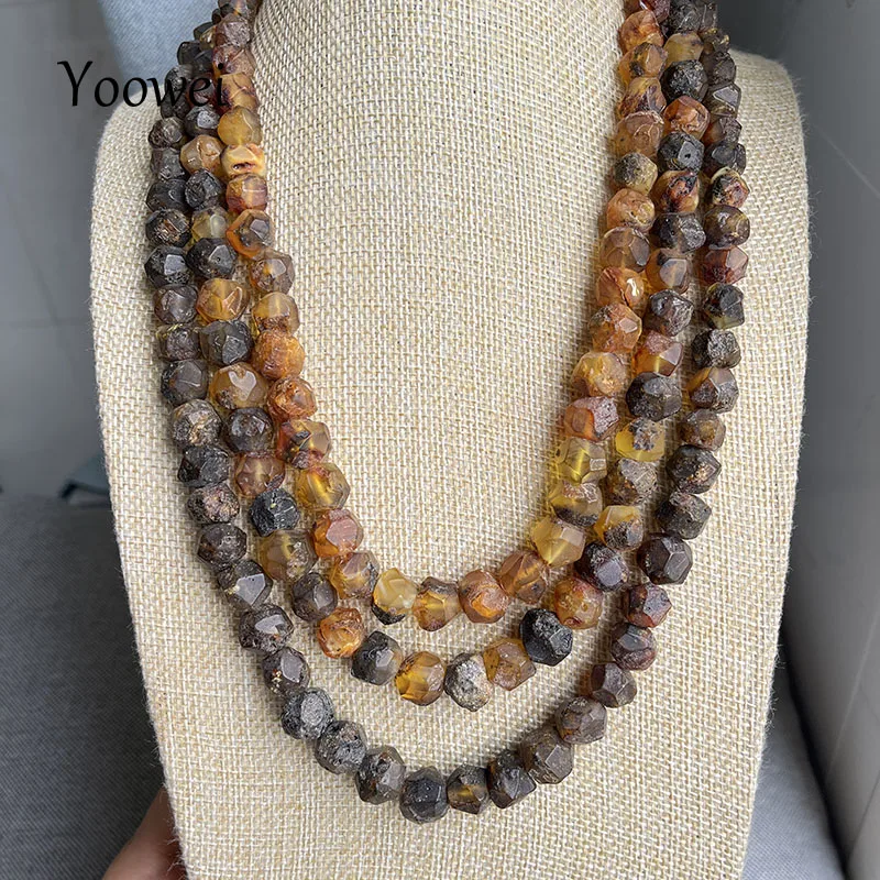 

100% Natural Faceted Amber Necklace for Gift European Baltic Original Beads Women Men Black Medical Healing Jewelry Suppliers