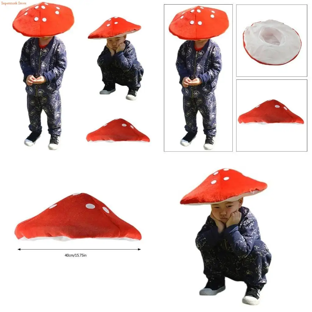

Q5WE Creative Stuffed Mushroom Hat Carnivals Christmas Hat for Adult Teenagers