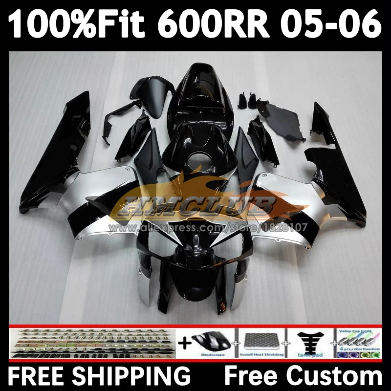 Injeksi untuk HONDA CBR600 CBR 600 RR CC repsol perak 600RR 600F5 600CC F5 59No.6 CBR600RR 05 06 CBR600F5 2005 2006 OEM Fairing