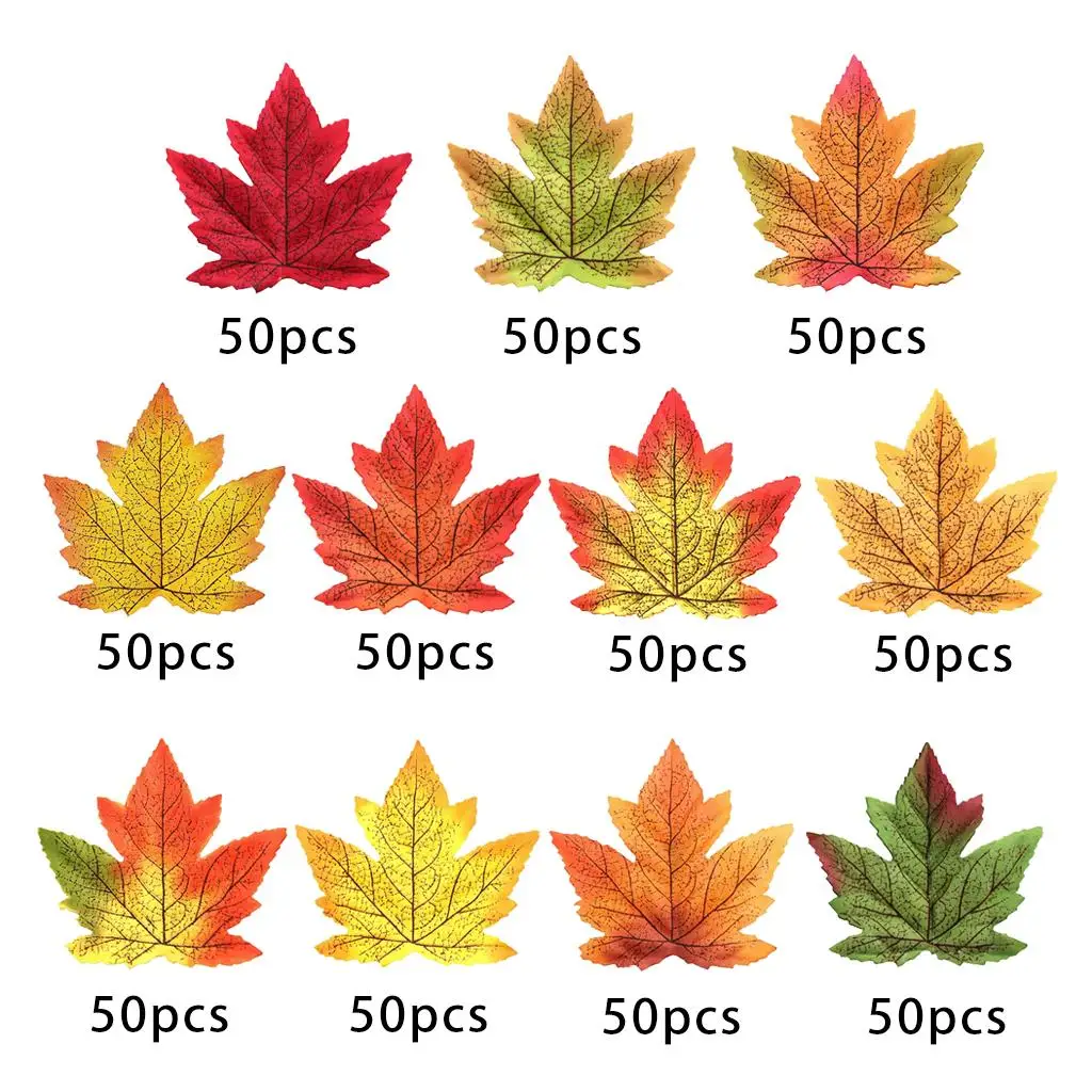 11 Colors Artificial Maple Leaves Leaf Party Shower Decor