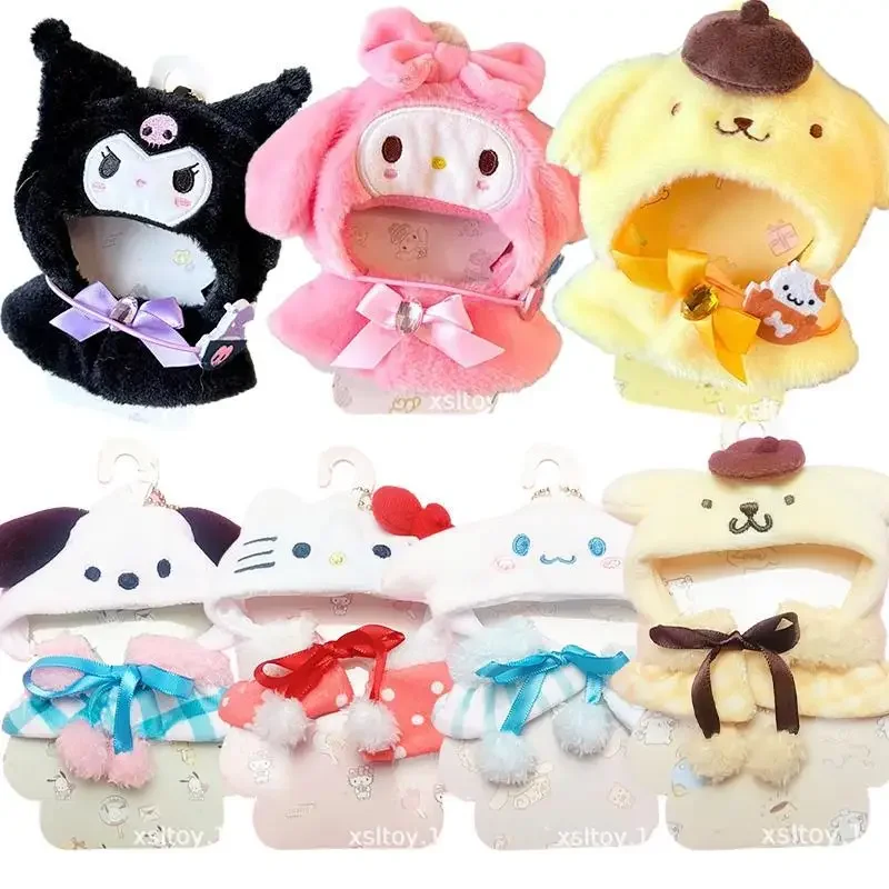 

26 Styles New Anime Kuromi Mymelody Cinnamoroll Purin Plush Doll Clothes Kawaii Cartoon Cloak Coat Stuffed Toy Accessories Gifts