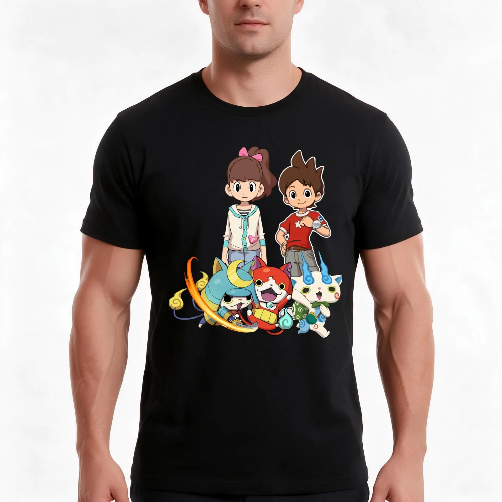 Good Love Bound Together Beauty Yokai Watch Main Character Graphic Gift T-Shirt, Summer Casual Cotton Tee, Vintage Graphic Print