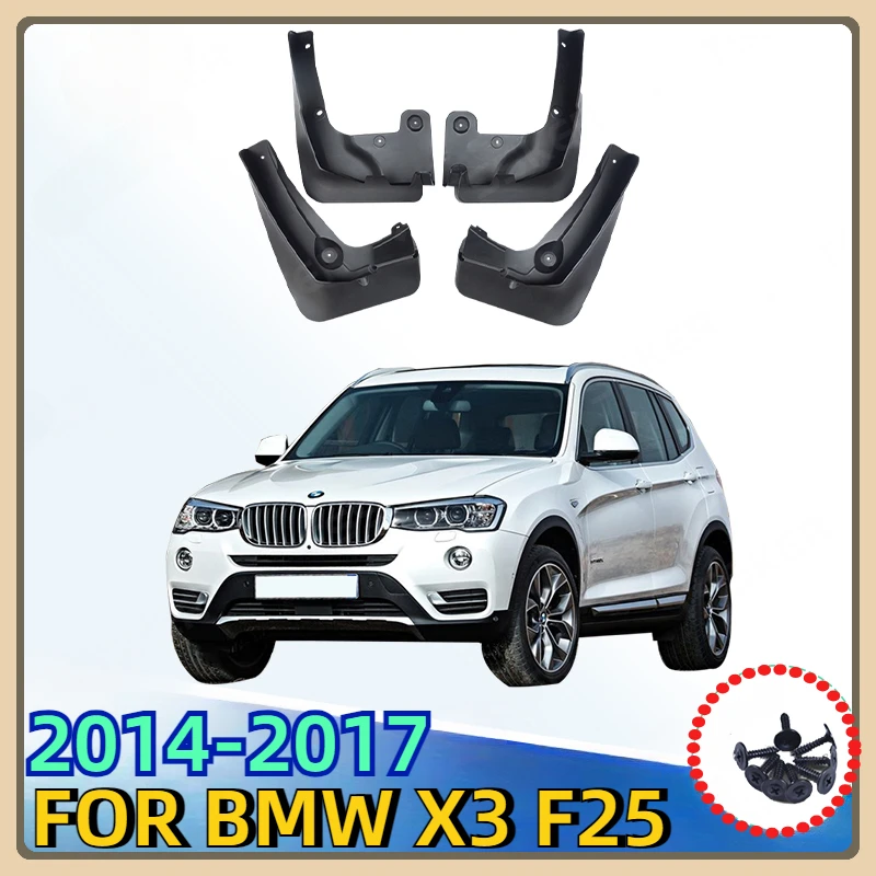 Front Rear 4pcs 2014 2015 2016 2017 FOR BMW X3 F25 Mudguards Fender Mud Flap Guard Splash Mudflaps Car Accessories