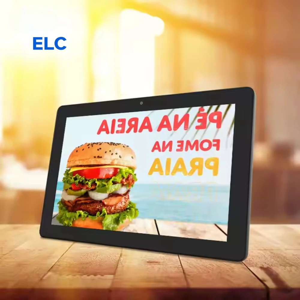 Design Rockchip Android POE Tablet Digital Signage Display Kiosk Business Black Wall Mount 10.1 Inch