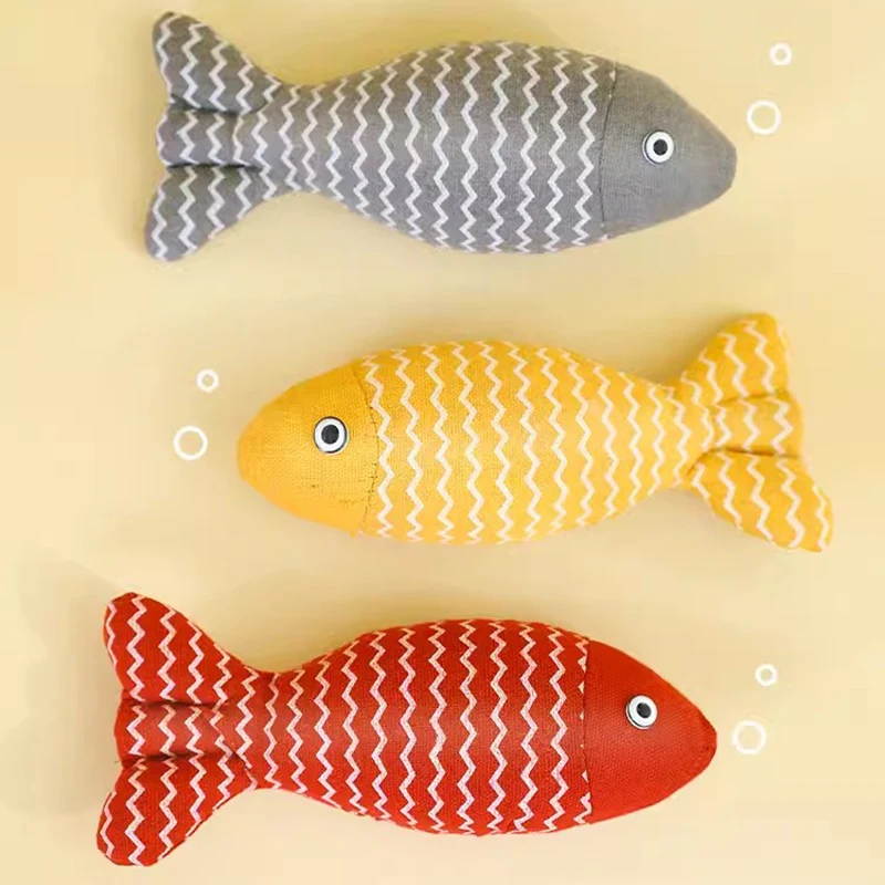 MADDEN Cat Fish Toy Cat Scratcher Catnip Toy Interactive Simulation Fish Cat Mint Fidget Toys Stuffed Playing Toy For Cat Kitten 4