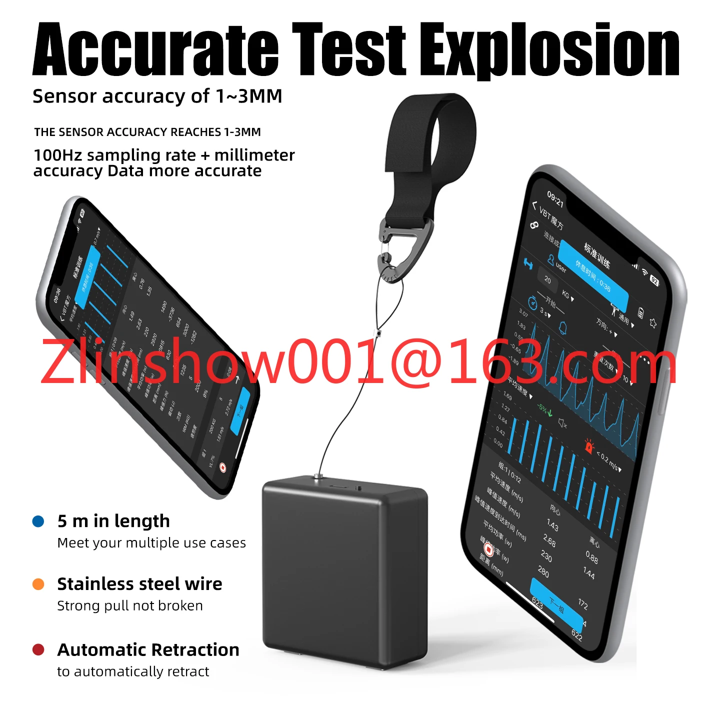 Velocity Based Training Tool Linear Encoder for Powerlifting & Vertical Jumps RealTime Training Data Tracking Training