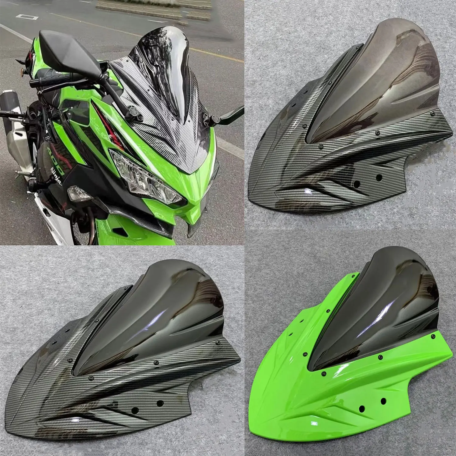 

For Kawasaki Ninja 400 Z400 2018 -2023 2024 Z 400 EX400 Motorcycle Windscreen Screen Wind Deflectors Double Bubble Windshield