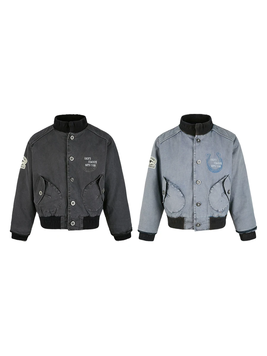 

Зимняя куртка TR Bruift American Style Vintage, свободного кроя, на флисовой подкладке, утепленная, для мужчин и женщин