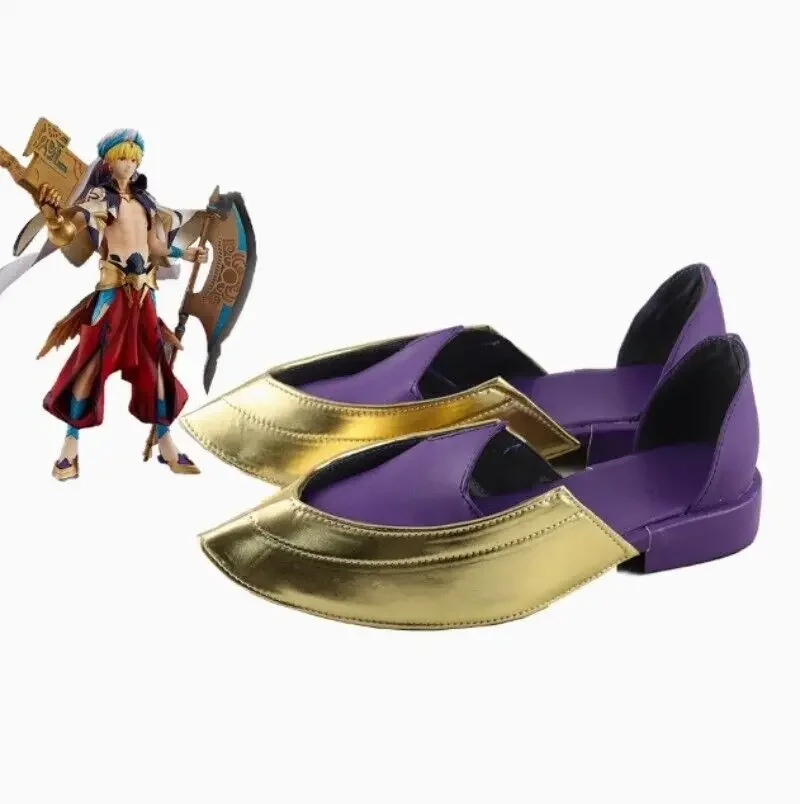 Gioco Anime Fate Grand Order Caster Gilgamesh Stivali Scarpe Cosplay su misura