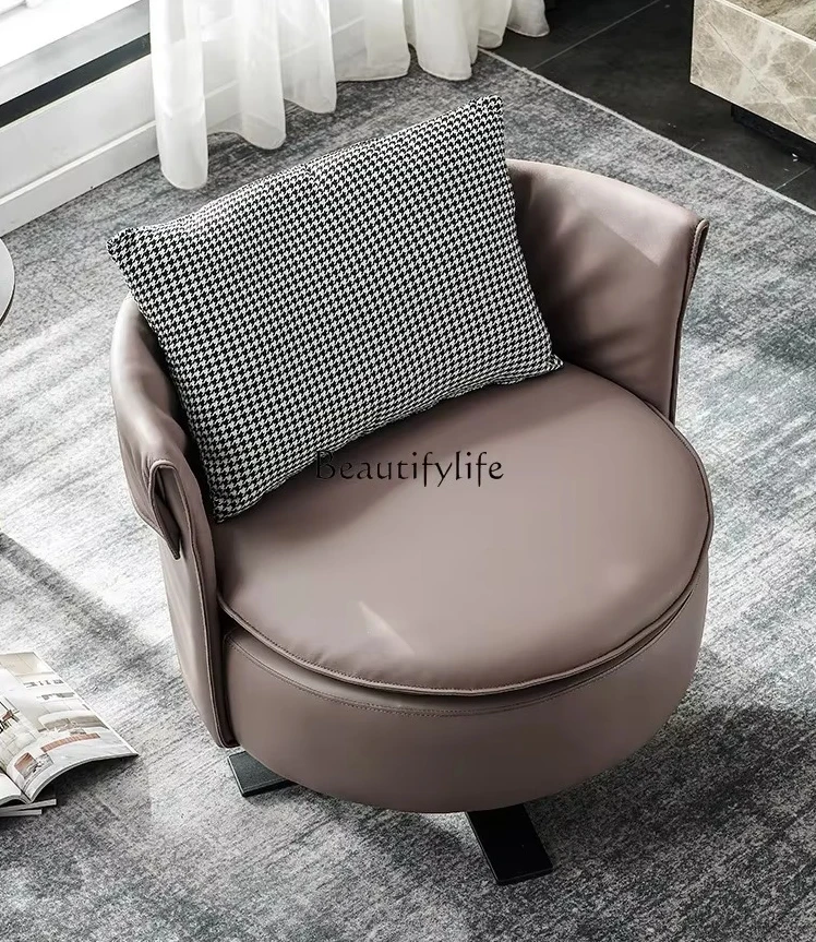 

Italian leisure rotating chair designer small apartment living room bedroom single sofa round chair