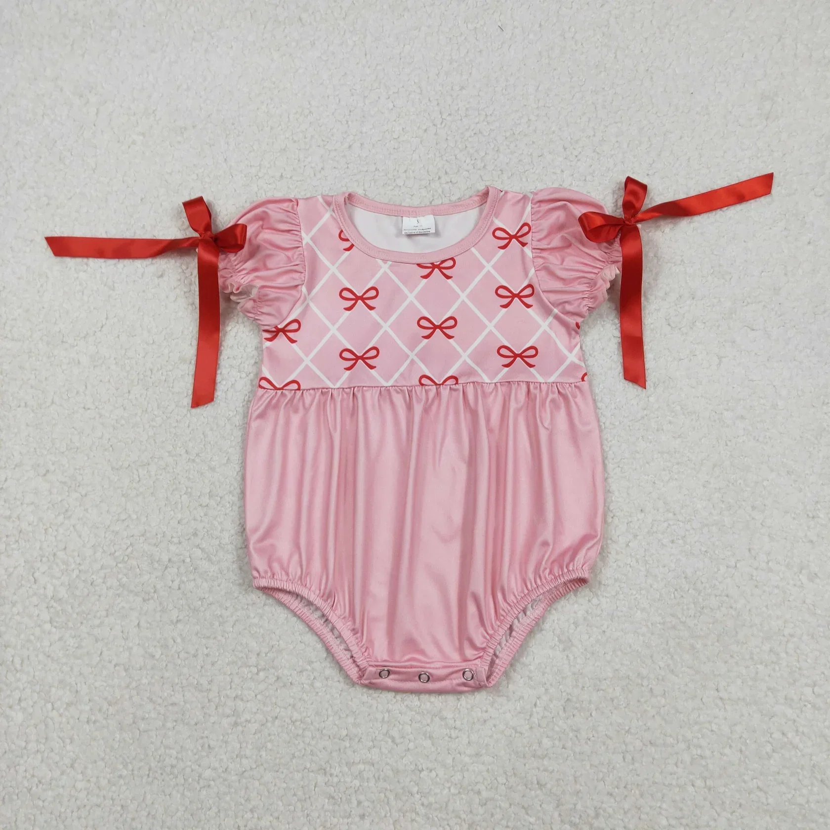 

Wholesale Children Bubble Infant Romper Kids Wear Coverall Newborn Toddler Bodysuit Baby Girl Short Sleeves Bows Plaid Clothes