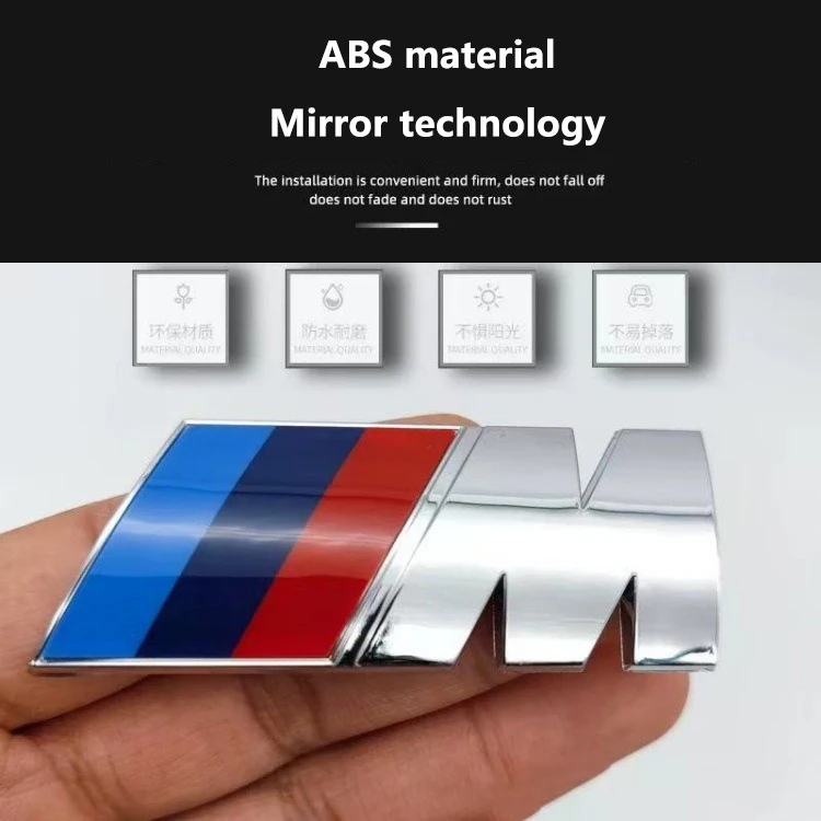 Metal Car Boot Badge Emblem Accessories For BMW M E34 E36 E60 E90 E46 E39 F10 F30 X5 X6 M3 M5 E71 F01 F02 3D Grey badge Letters view 4