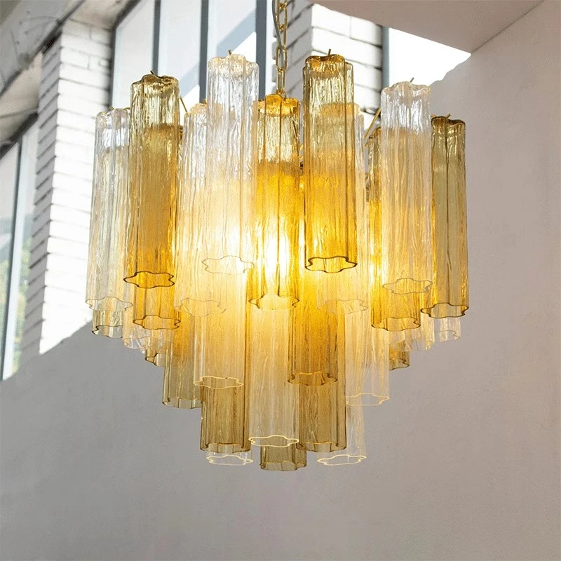 French Design Led Chandelier Colorized Glass Lighting Suspension Luminaire For Living Room Kitchen Bedroom Ceiling Hanging Light