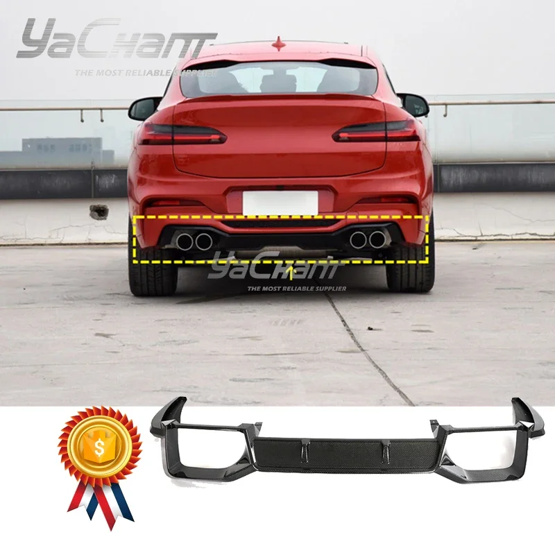 Car Styling CF Carbon Fiber Rear Diffuser Raer Lip Fit For 2019-2021 BMW X4M F98 3DD Style Rear Diffuser