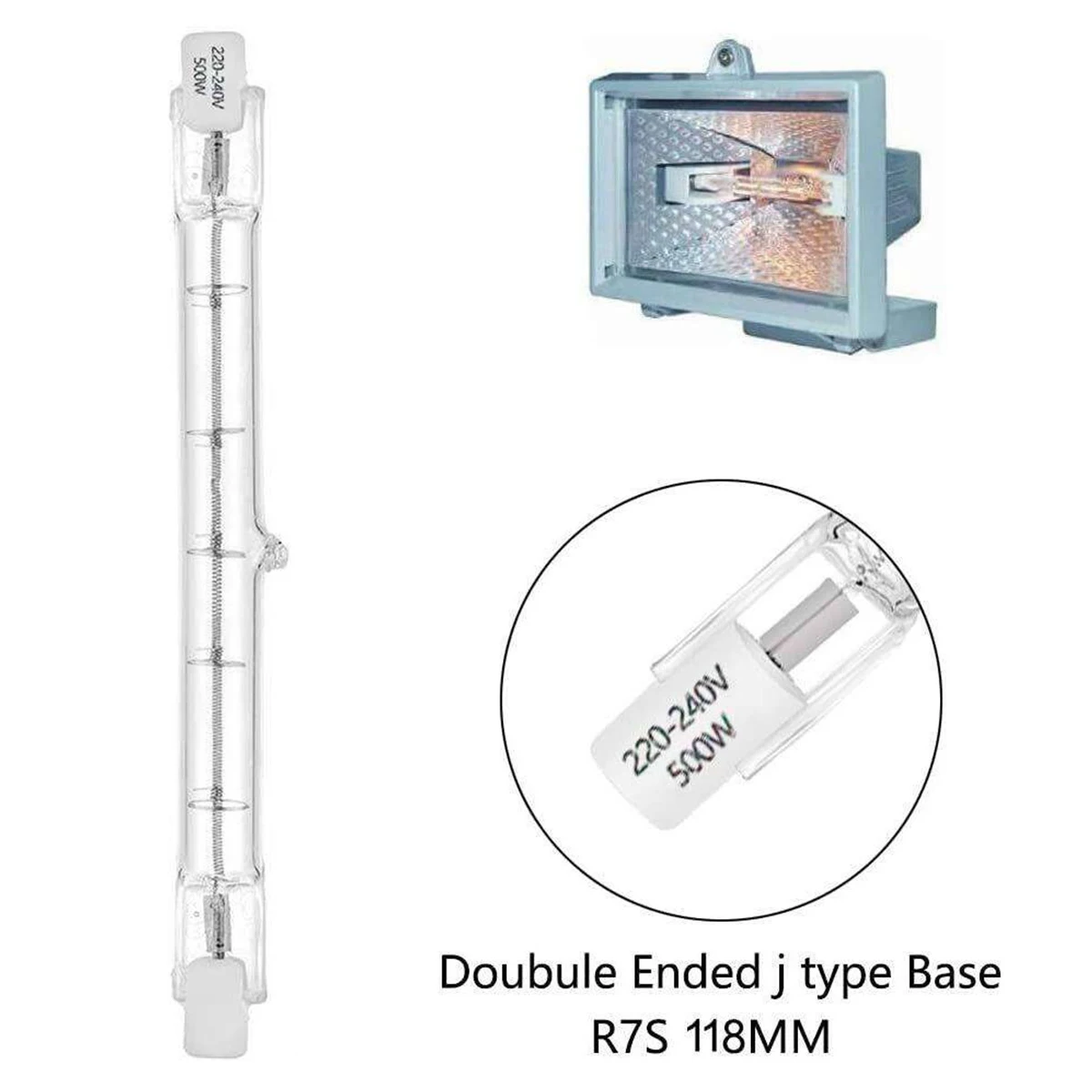 Dimmable R7s Halogen Lamps 1000w/500w/300w/100w Dimmable Led Bulb Warm White AC 220v Linear Lighting Bright LED Light Tube